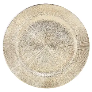 URBNLIVING 33cm Christmas Charger Plates Blast Pattern Set Of 6 Gold Dinner Placemats Dining Table Decor Setting Xmas