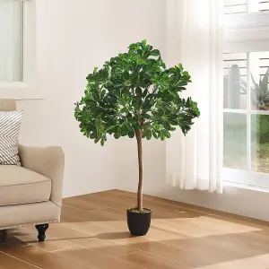 122cm Artificial Schefflera Arboricola Tree in Black Pot for Decoration Living Room