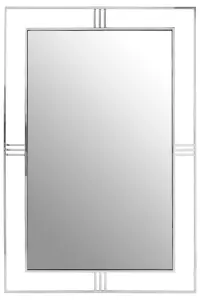 Interiors by Premier Stainless Steel Accent Wall Mirror, Stylish Luxe Wall Mirror, Rectangular Framed Mirror For Wall Decor