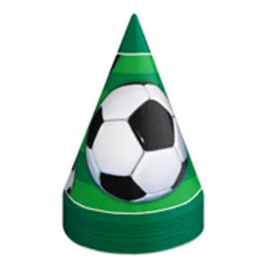 Unique Party 3D Soccer Hats (Pack Of 8) Green (One Size)