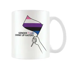 Pyramid International Genderfluid Mug White/Black/Purple (One Size)