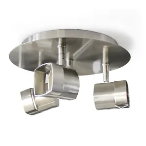 Luminosa Moka 3-Light Ceiling Spotlight Plate Nickel