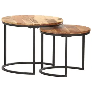 Accomac Solid Acacia Wood 2 Piece Nest of Tables (Set of 2)