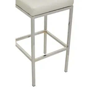 Madeline Upholstered Counter Stool with Metal Frame Silver / White