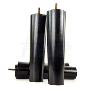 TURNED WOOD LEGS BLACK 230mm HIGH SET OF 4 REPLACEMENT FURNITURE BUN FEET SETTEE CHAIRS SOFAS FOOTSTOOLS M10 PKC148