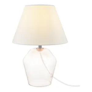 Cream & Clear Glass LED Table lamp