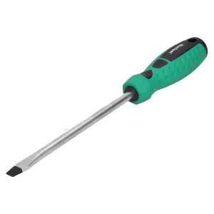 8.0mm x 150mm Slotted Flat Headed Screwdriver with Magnetic Tip Rubber Handle