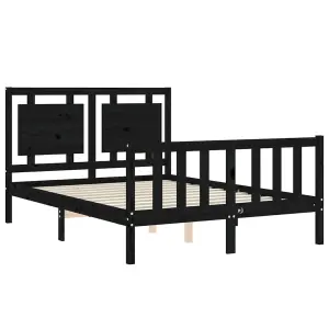 Berkfield Bed Frame with Headboard Black 120x200 cm Solid Wood