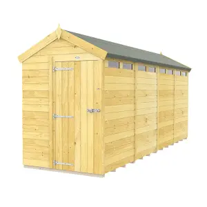 5 x 16 Feet Apex Security Shed - Single Door - Wood - L472 x W147 x H217 cm