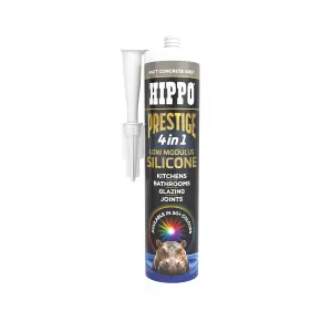 Hippo Prestige 4 in 1 Silicone Sealant - Matt Concrete Grey