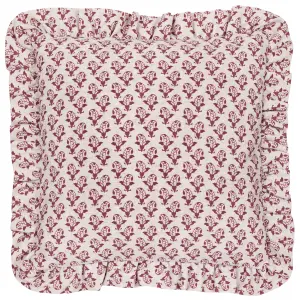 furn. Lulah Block Printed Ruffle Polyester Filled Cushion, 45 x 45cm