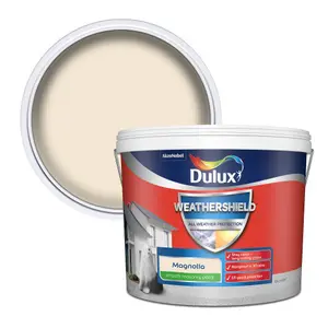 Dulux Weathershield Magnolia Smooth Matt Masonry paint, 10L