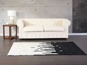 Cowhide Area Rug 160 x 230 cm Black and White BOLU