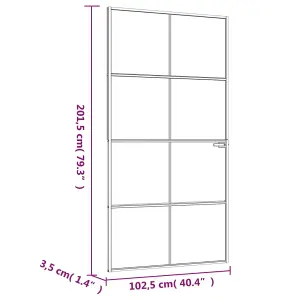 Berkfield Interior Door Black 102x201.5 cm Tempered Glass&Aluminium