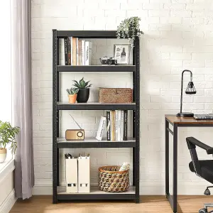 Shelving Unit, 30 x 75 x 150 cm, 650 kg Load Capacity (130 kg per Shelf), Industrial, Adjustable Storage Shelves, for Room