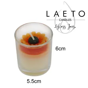 Votive Candles Unscented Sunflower Themed Set of 3 by Laeto Ageless Aromatherapy - FREE DELIVERY INCLUDED