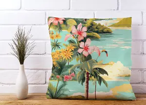 Palm Trees and Hibiscus Cushions 60cm x 60cm