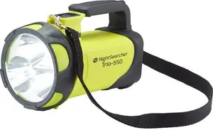 Nightsearcher Trio LED Rechargeable Handlamp Torch Yellow 550Lm 600m Beam