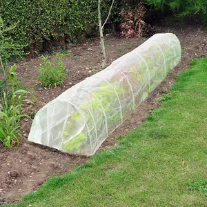 Hardys 3m Fleece Grow Tunnel - White Cloche Frost & Pest Protector, Easy to Install Pegs Included, Polyester Fabric - 300cm x 45cm