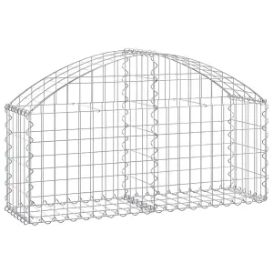 Berkfield Arched Gabion Basket 100x30x40/60 cm Galvanised Iron