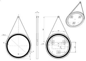 Keenware KBM-360 Midas Aurora Round LED Brushed Brass Framed Bathroom Mirror With Hook & Loop