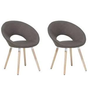 Set of 2 Dining Chairs ROSLYN Taupe