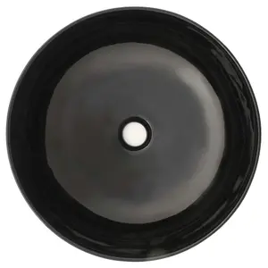 Berkfield Basin Ceramic Round Black 41.5x13.5 cm