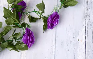 Best Artificial 7ft Purple Silk Rose Garland decoration - perfect from home, office or events