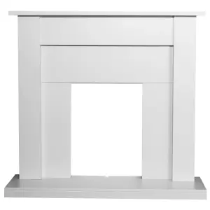 Adam Sutton Fireplace in Pure White/Black, 43 Inch