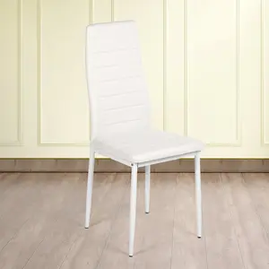 Aleanah Upholstered Metal Upholstered Back Side Chair (Set of 4) White