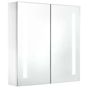 Berkfield LED Bathroom Mirror Cabinet 60x14x62 cm