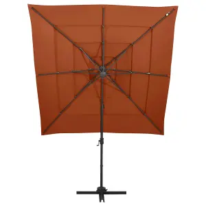 Berkfield 4-Tier Parasol with Aluminium Pole Terracotta 250x250 cm