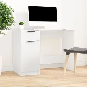 Berkfield Desk White 100x50x75 cm Engineered Wood