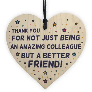 Red Ocean Colleague Thank You Gifts Novelty Wooden Heart Gift For Colleague / Friend Leaving Work Retirement Gifts