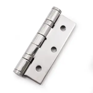 EAI Stainless Ball Bearing Hinges Grade 7 - 76x50x2mm - Square Corners - Polished - Pair Including Screws