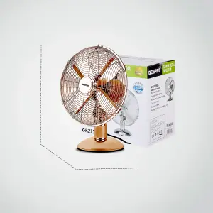 Geepas 12" Metal Desk Fan Electric Fan with 3-Speeds, 4 Aluminium Blades, Oscillating Metal Table Fan