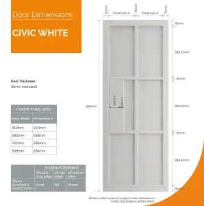 Urban Industrial Civic White Internal Door