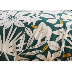 Sleepdown Arren English Floral Teal White Cotton Duvet Set Quilt Cover Bedding Single