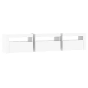 Berkfield TV Cabinet with LED Lights White 180x35x40 cm