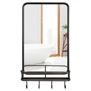 Costway Wall-mounted Bathroom Mirror Decorative Farmhouse Wall Mirror