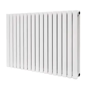 G-Rad White Double Oval Panel Horizontal Radiator - (H) 600 x (W) 1020mm