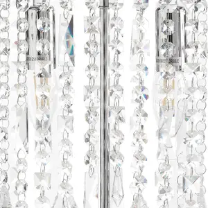 Luminosa Laila Crystal Glass Table Lamp, Chrome