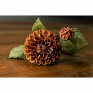 Hill Interiors Dahlia Deep Mustard Stem Faux Plant