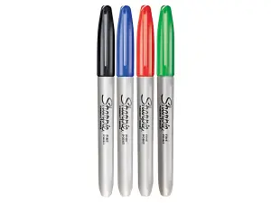 Sharpie - Fine Tip Permanent Marker Assorted (Pack 4)