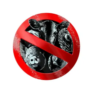 Grindstore Friends Not Food Circular Gl Chopping Board Red/Black (One Size)