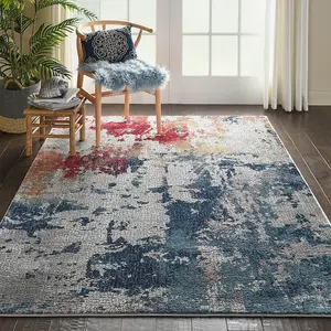 Multicolour Rug, Persian Floral Rug, Stain-Resistant Luxurious Rug, Modern Rug for Bedroom, & Dining Room-160cm X 229cm