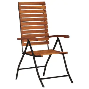 Berkfield 2 pcs Reclining Garden Chairs Solid Acacia Wood