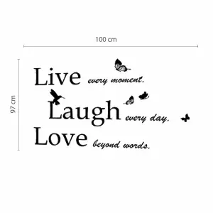 Walplus Wall Sticker Huge Pink Tree with Classic Live Laugh Love Quote Room Home Decorations Decal Wall Art