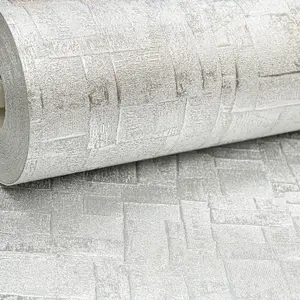 Arthouse Basalt Texture Silver Wallpaper