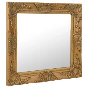 Berkfield Wall Mirror Baroque Style 50x50 cm Gold